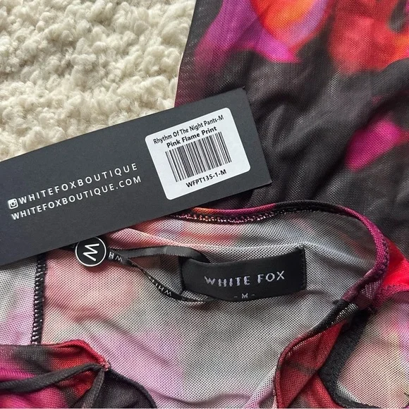 WHITE FOX RHYTHM OF THE NIGHT BUSTIER AND PANT SET IN PINK FLAME PRINT - Picture 14 of 15